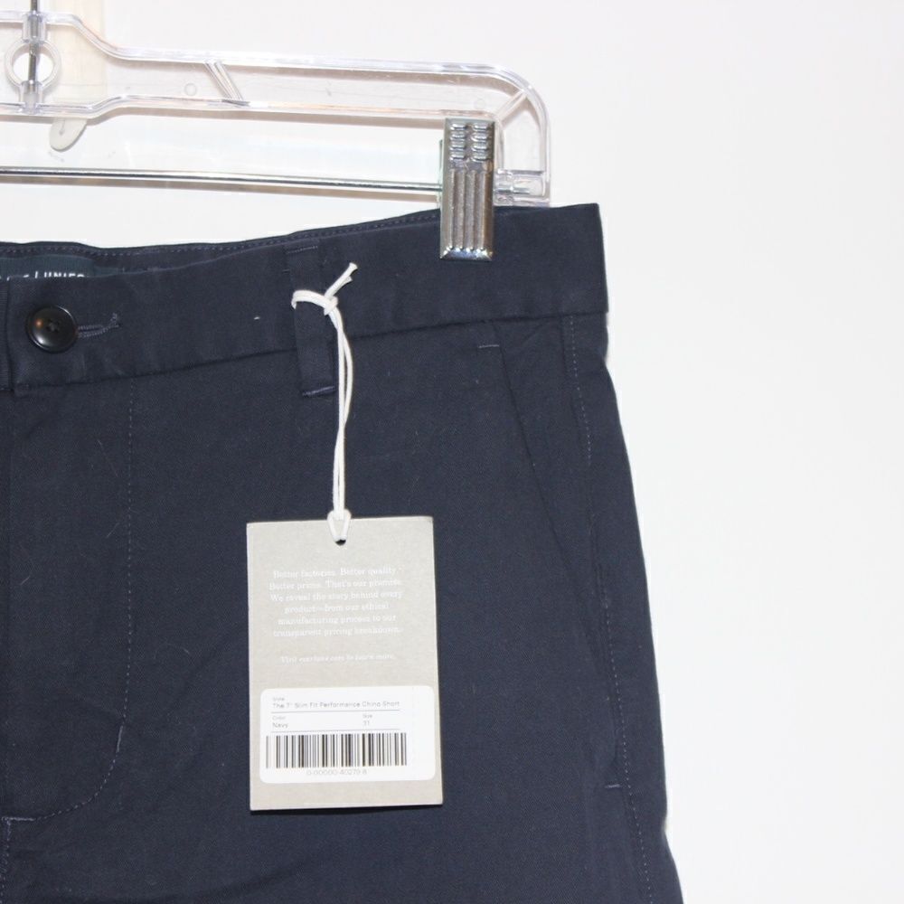NWT Everyone The 7" Slim Fit Performance Chino Navy Blue shorts Men's Size 31 - Picture 4 of 11